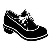 black and white illustration of a shoe with a bow vector