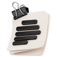 3d rendering office icon concept. 3d render document png