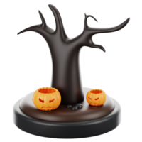 3d rendering halloween icon concept. 3d render dead tree png