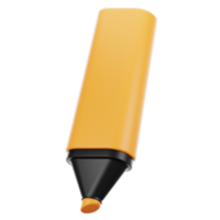 3d rendering office icon concept. 3d render highlighter pen png