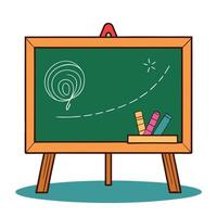 a blackboard with chalk and a balloon on it vector