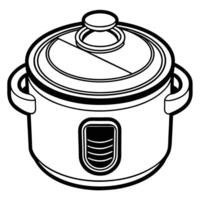 the line drawing of a modern electric pressure cocoar. vector
