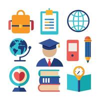 education and school icons set vector