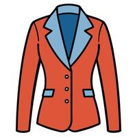 a red jacket with blue trim vector