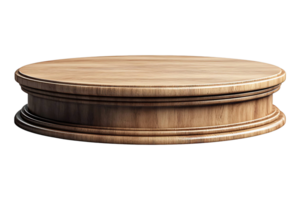 A wooden pedestal with a round top png
