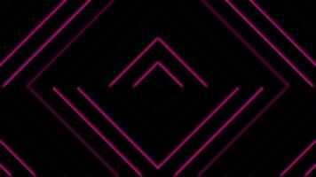 Trendy neon pink glow lines form pattern and formation in mirror tunnel, digital background or music video