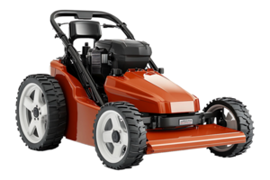 Lawn mowing machine isolated on transparent background. png