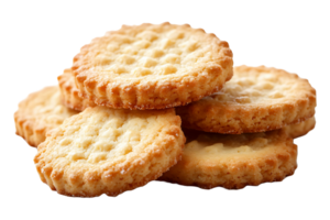 Plain butter cookies isolated on transparent background. png