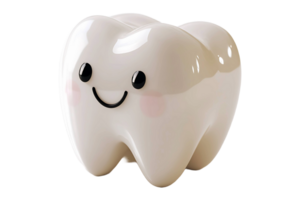 Smiling tooth isolated on transparent background. png