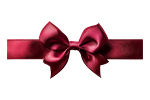 Red ribbon and bow isolated on transparent background png