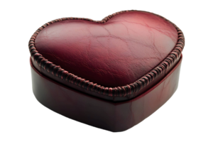 Heart-shaped red ring box isolated on transparent background. png
