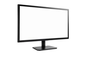 Monitor display screen with empty frames isolated on transparent background. png