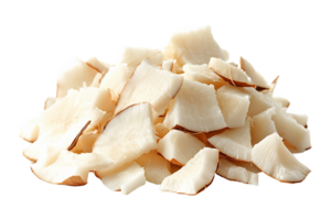 Pieces of coconut isolated on transparent background. png