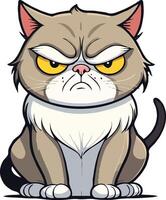 Angry cat illustration vector