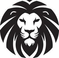 Regal Serenity Tranquil Lion Face vector