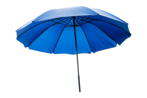 Open blue beach umbrella isolated on transparent background. png