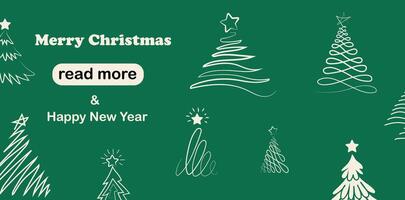 Web page design template. Christmas tree line. vector