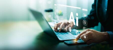 AI Integration in Business Technology by processing data, improving decision-making, developing innovative products, automating processes, and boosting competitiveness. future technology photo