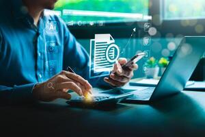 Digital information marketing leverages technology and digital platforms to meet customer needs, creating modern and effective experiences. It utilizes digital data to enhance marketing activities. photo
