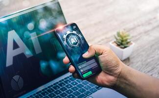 AI Integration in Business Technology by processing data, improving decision-making, developing innovative products, automating processes, and boosting competitiveness. future technology photo