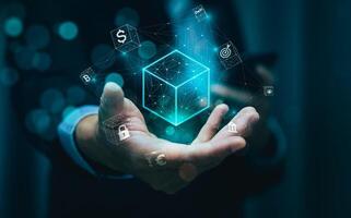 Blockchain Technology Concept, Revolutionizing Industries, Exploring the Boundless Potential of Blockchain Technology for Secure, Decentralized Transactions and Immutable Digital Data Management photo