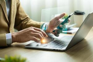 AI Integration in Business Technology by processing data, improving decision-making, developing innovative products, automating processes, and boosting competitiveness. future technology photo