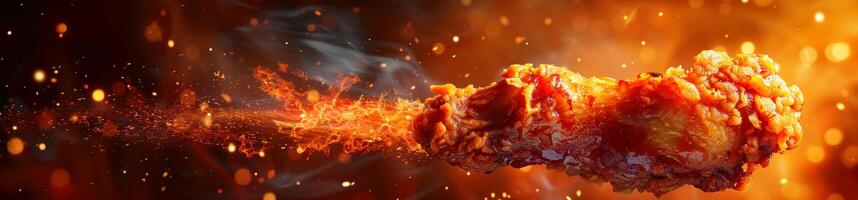 Panorama photo of a chicken wings