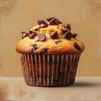 Photo of a cupcake with solid colors in background