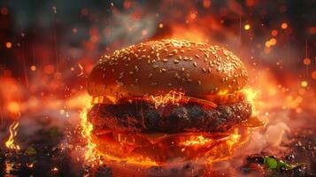 Photo of a beef burger sandwich