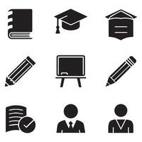 Education icon set vector