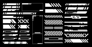 Set various modern and futuristic cyberpunk digital interface hud element decoration vector