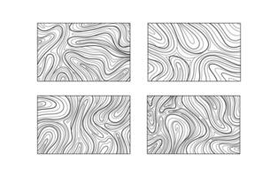 Set liquid lines contour topographic background pattern vector