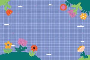 Checkered horizontal background with bright saturated colors, playful design composition. vector