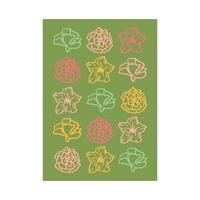 A poster with a motif of hand-drawn flower buds in soft tones for a design template. vector