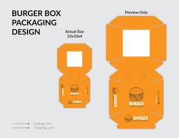 Burger Box Design, Burger Box Packaging, Ready For Print. vector