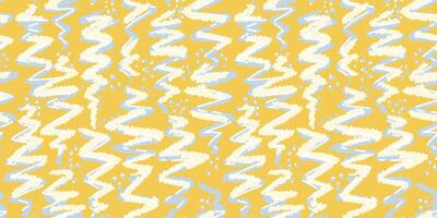Abstract organic shapes seamless pattern. Plain yellow background with hand drawn sketch unique forms print. Contemporary texture ornament. vector