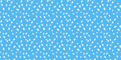 Plain polka dots, drops, spots seamless pattern. Creative tiny random dots, snowflakes, circles print on a blue background. hand drawn sketch. Contemporary minimalist ornament vector