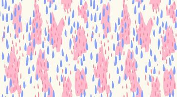 hand drawn blue abstract organic shapes seamless pattern. Unique spotted print on a pink background. Contemporary minimalist ornament vector