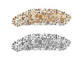 close up sand and round stone on white background. vector