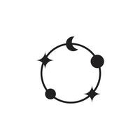 Logo circle star and moon with blank background vector