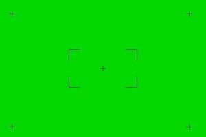 Green screen chroma key background, viewfinder camera frame, film screen template, overlay. Cinema display with grid. vector