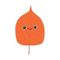 Cute leaf with smiling face vector