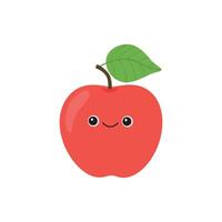 Cute apple with smiling face vector