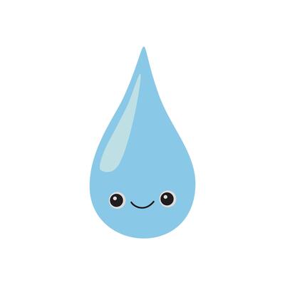Cute drop with smiling face