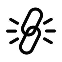 Chain link icon in a bold black outline. Illustration representing connection, link, or security, or durable. Editable stroke. vector