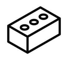 Minimalistic brick icon in bold black outline. Illustration representing construction and building material. Editable stroke. vector