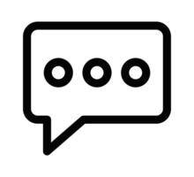 Message icon with three dots in a speech bubble. Illustration for communication, chat, and conversation themes. Editable stroke. vector