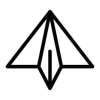 Black outline icon of a paper airplane. Represents communication, travel, or digital messaging. Editable stroke. vector