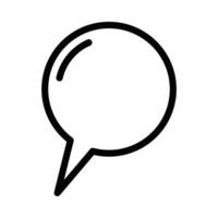 Black outline icon of a speech bubble. Represents communication, dialogue, or messaging. Editable stroke. vector
