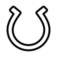 Horseshoe icon in black outline, symbolizing luck, fortune, and protection, designed in a clean, minimalistic style. Editable stroke. vector